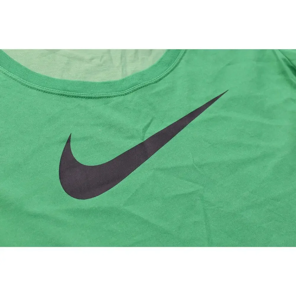 Nike Women's Size Small Green Dri-Fit Athletic Cut Short Sleeve Swoosh Logo Tee
